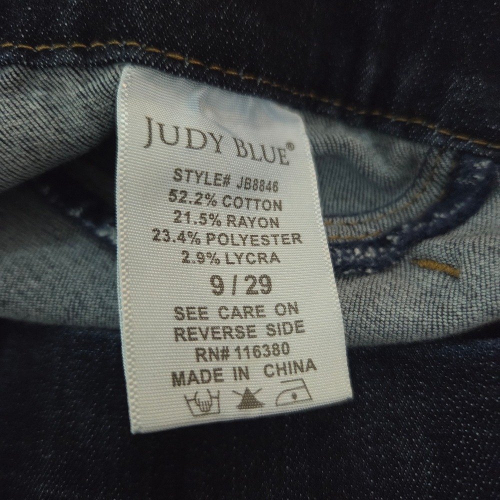 Judy Blue JB8846 Jeans Womens 9/29 Dark Wash Pull On Skinny Jegging Stretch 27 - Picture 7 of 8